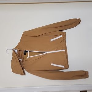 Brown Hoddie with White Details